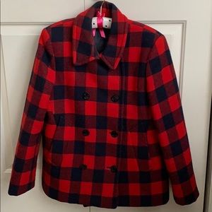 J.Crew Buffalo Plaid Pea Coat